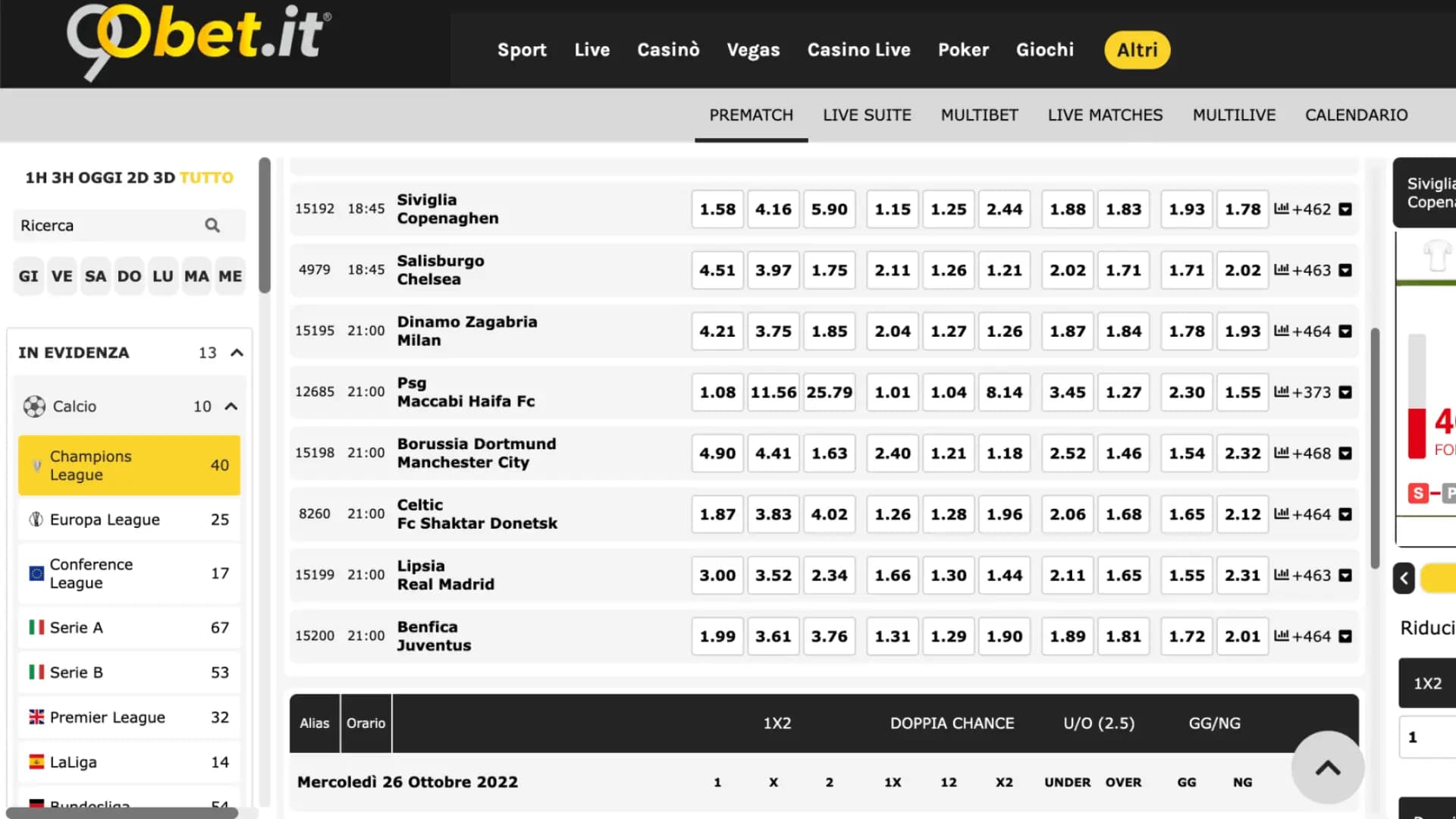 90bet Scommesse