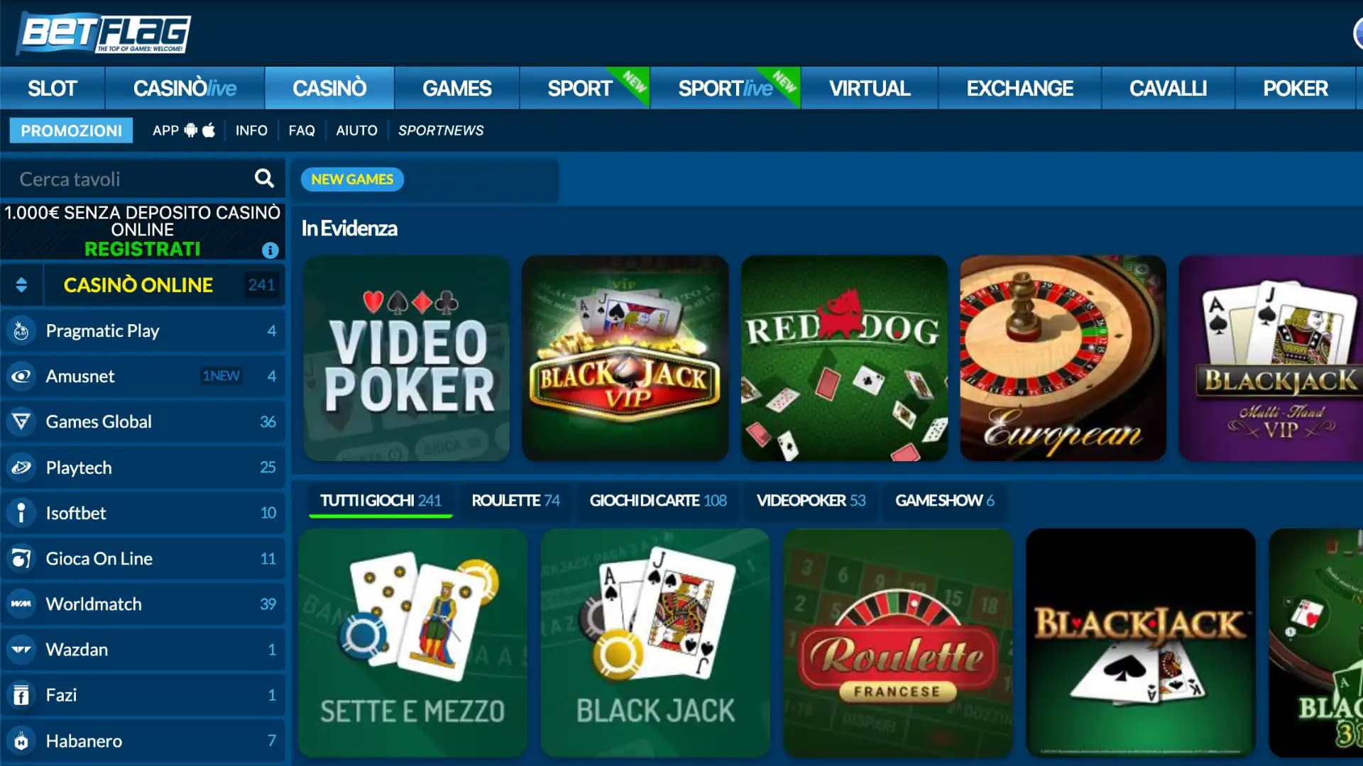 Betflag Casino Home