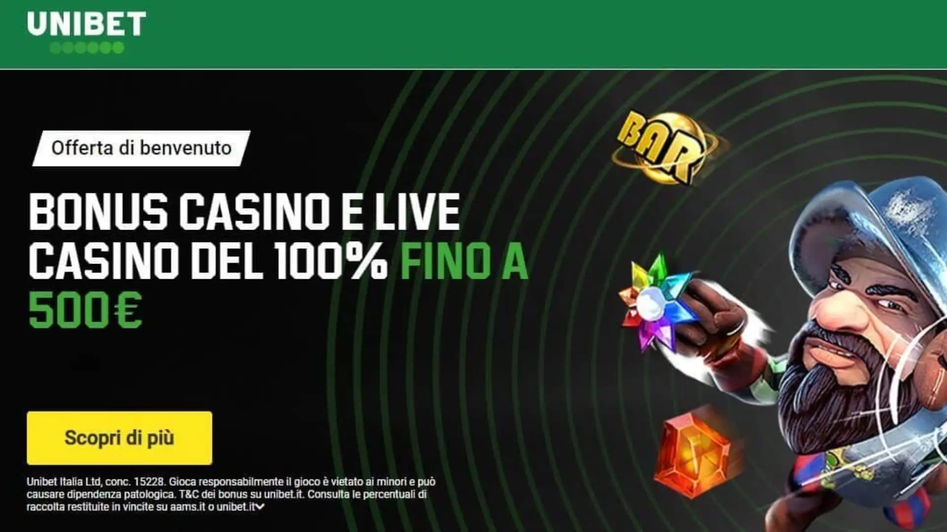 Unibet Casino Bonus Benvenuto